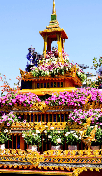 Thailand wedding decoration with tropical flowers